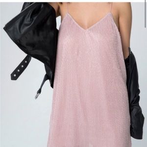 Motel rocks pink sparkle baby doll dress